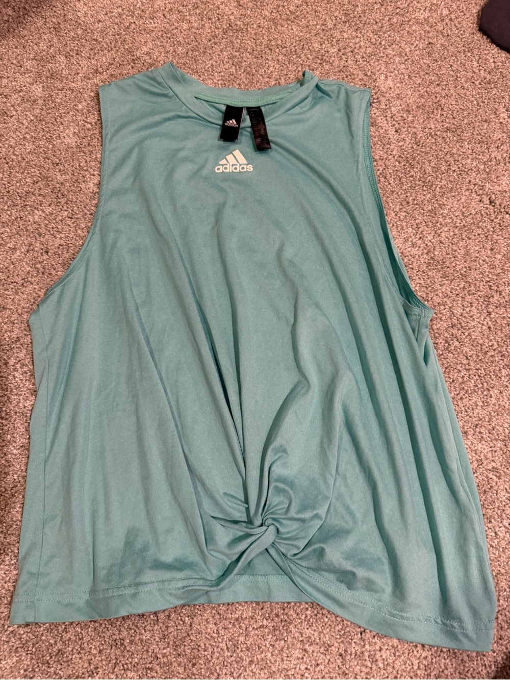 adidas Teal Twist-Front Performance Tank